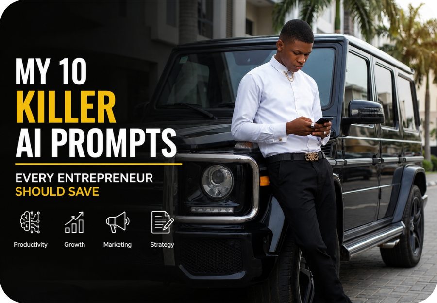Best AI Prompts for Business: My 10 Killer AI Prompts Every Entrepreneur Should Save Best AI prompts for business displayed on a laptop helping entrepreneurs improve marketing, productivity, and business growth.